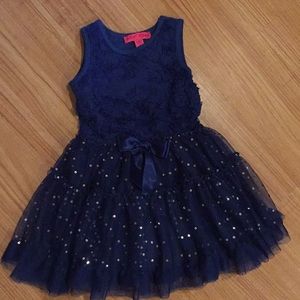 Betsey Johnson Blue Tutu Dress with Sequin and Bow